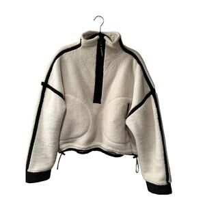 FP Movement Sherpa Fleece Pullover Ivory Cozy Quarter Zip Jacket